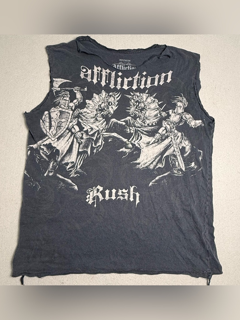 Affliction Signature Series Georges St Pierre Rush T Shirt Sz Medium Distressed